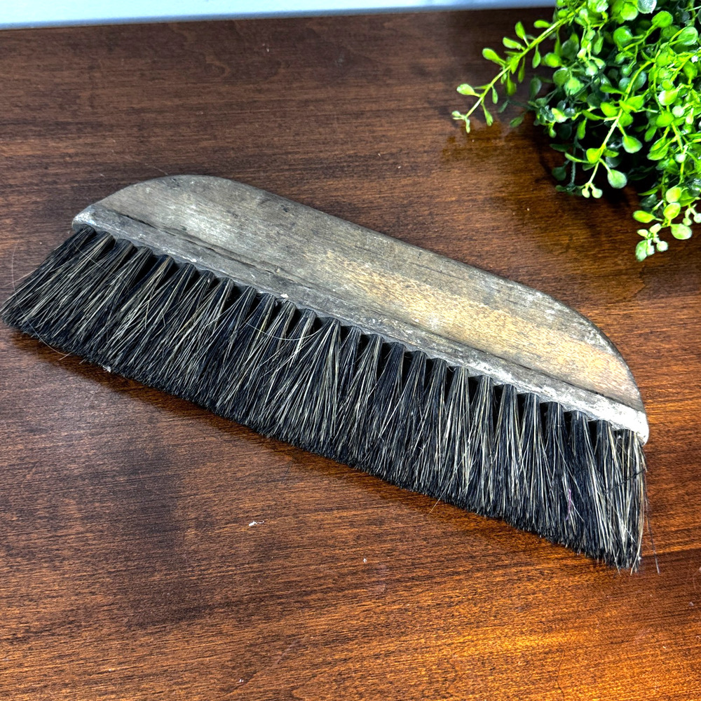 Vintage Wooden Brush Handheld Utility Cleaning Tool Natural Bristles Primitive